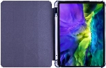 Apple iPad Air 4 10.9 inç 2020  Tablet Kılıfı Standlı Tri Folding Kalemlikli Silikon Smart Cover - Mor