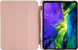 Apple iPad Air 4 10.9 inç 2020  Tablet Kılıfı Standlı Tri Folding Kalemlikli Silikon Smart Cover - Pembe