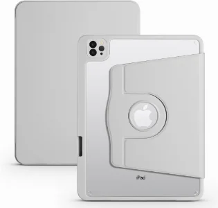 Apple iPad Air 4 10.9 inç 2020  Tablet Kılıfı Termik Kalem Bölmeli Dönebilen Standlı Kapak - Gri