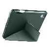 Apple iPad Mini 2021 (6.Nesil) Tablet Kılıfı Standlı Tri Folding Kalemlikli Silikon Smart Cover - Koyu Yeşil