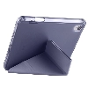 Apple iPad Mini 2021 (6.Nesil) Tablet Kılıfı Standlı Tri Folding Kalemlikli Silikon Smart Cover - Mor