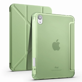 Apple iPad Mini 2021 (6.Nesil) Tablet Kılıfı Standlı Tri Folding Kalemlikli Silikon Smart Cover - Yeşil