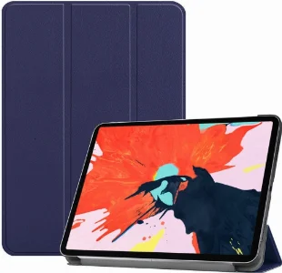 Apple iPad Pro 12.9 2021 (5. Nesil) Tablet Kılıfı 1-1 Standlı Smart Cover Kapak - Lacivert