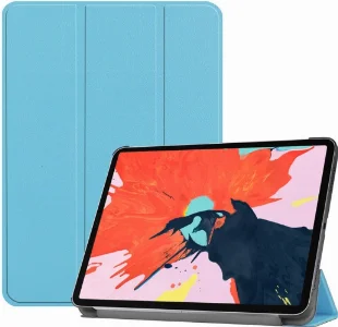 Apple iPad Pro 12.9 inç 2020 Tablet Kılıfı 1-1 Standlı Smart Cover Kapak - Mavi