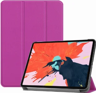 Apple iPad Pro 12.9 2021 (5. Nesil) Tablet Kılıfı 1-1 Standlı Smart Cover Kapak - Mor