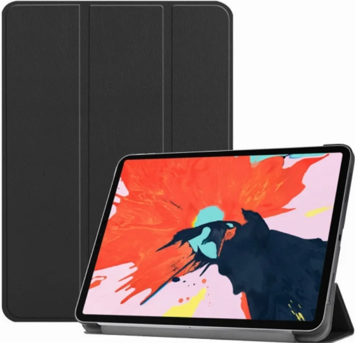 Apple iPad Pro 12.9 2021 (5. Nesil) Tablet Kılıfı 1-1 Standlı Smart Cover Kapak - Siyah
