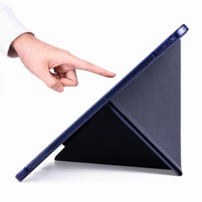 Apple iPad Pro 11 2020 Tablet Kılıfı Standlı Tri Folding Kalemlikli Silikon Smart Cover - Lacivert