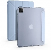 Apple iPad Pro 12.9 inç 2020 Tablet Kılıfı Standlı Tri Folding Kalemlikli Silikon Smart Cover - Mavi