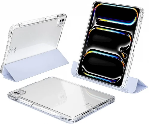 Apple iPad Pro 11 2024 ​Kılıf Magnetik Ayrılabilen Airbagli Sliding Silikon Tablet Kapak - Lavender