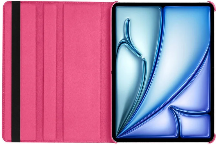 Apple iPad Pro 11 2024 Tablet Kılıfı 360 Derece Dönebilen Standlı Kapak - Pembe Koyu