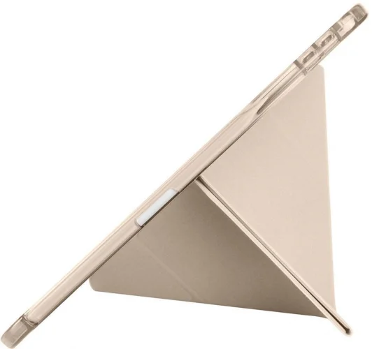 Apple iPad Pro 11 2024 Tablet Kılıfı Standlı Tri Folding Kalemlikli Silikon Smart Cover - Gold