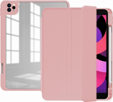 Apple iPad Pro 11 inç 2020 Tablet Kılıf Nort Smart Cover Standlı Uyku Modlu Kapak - Pembe