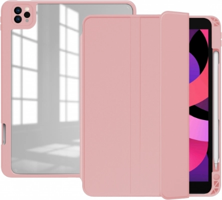 Apple iPad Pro 11 inç 2021 (3. Nesil) Tablet Kılıf Nort Smart Cover Standlı Uyku Modlu Kapak - Pembe