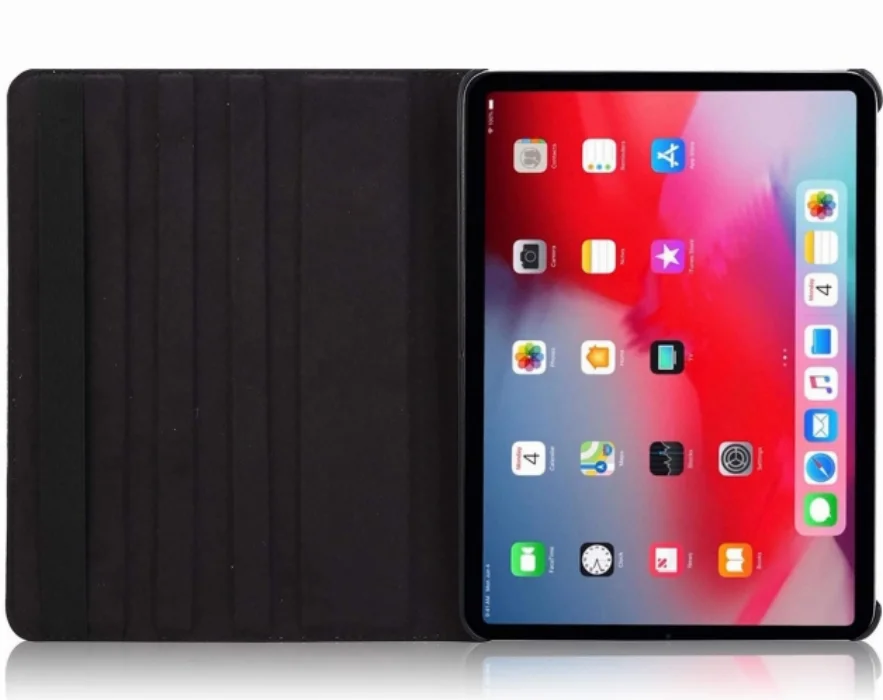 Apple iPad Pro 11 inç 2021 (3. Nesil) Tablet Kılıfı 360 Derece Dönebilen Standlı Kapak - Kırmızı