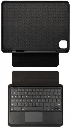 Apple iPad Pro 12.9 inç 2020 Klavyeli Kılıf Zore Border Keyboard Bluetooh Bağlantılı Standlı Tablet Kılıfı - Siyah