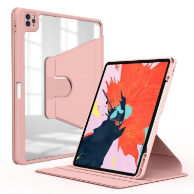 Apple iPad Pro 12.9 inç 2020 Tablet Kılıf Zore Nayn Dönebilen Standlı Kapak - Pembe