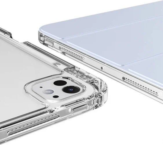 Apple iPad Pro 13 2024 ​Kılıf Magnetik Ayrılabilen Airbagli Sliding Silikon Tablet Kapak - Açık Yeşil