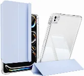 Apple iPad Pro 13 2024 ​Kılıf Magnetik Ayrılabilen Airbagli Sliding Silikon Tablet Kapak - Mavi Açık