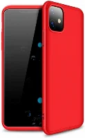 Apple iPhone 11 Kılıf 3 Parçalı 360 Tam Korumalı Rubber AYS Kapak  - Kırmızı