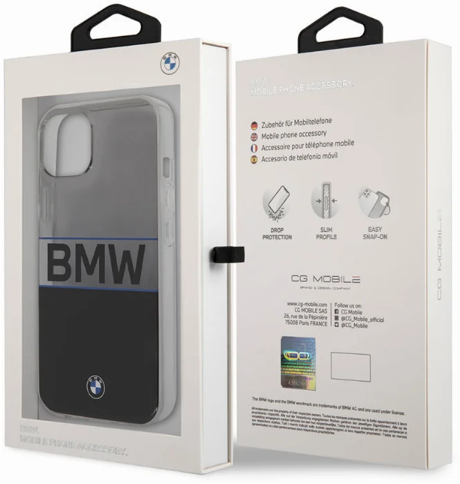 Apple iPhone 11 Kılıf BMW Buzlu Transparan Sert PC Kapak - Şeffaf-Siyah