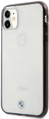 Apple iPhone 11 Kılıf BMW Transparan Elektroplatin Kenar Kaplama Dizayn Kapak - Şeffaf-Siyah