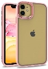 Apple iPhone 11 Kılıf Electro Silikon Renkli Flora Kapak - Rose Gold