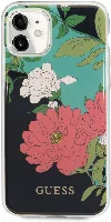 Apple iPhone 11 Kılıf GUESS Çiçek Desenli Tasarım Kapak - Siyah