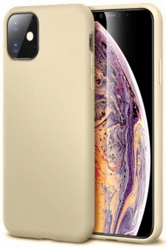 Apple iPhone 11 Kılıf İnce Soft Mat Renkli Esnek Silikon Kapak - Gold