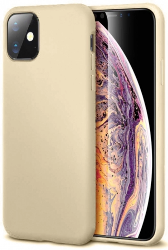 Apple iPhone 11 Kılıf İnce Soft Mat Renkli Esnek Silikon Kapak - Gold