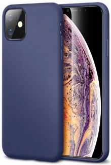 Apple iPhone 11 Kılıf İnce Soft Mat Renkli Esnek Silikon Kapak - Lacivert