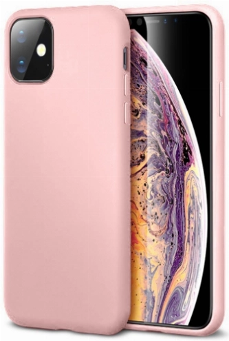 Apple iPhone 11 Kılıf İnce Soft Mat Renkli Esnek Silikon Kapak - Rose Gold