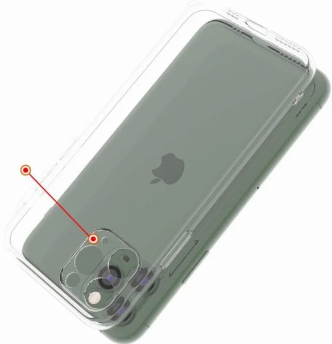 Apple iPhone 11 Pro Kılıf Kamera Korumalı 0.4mm Şeffaf Silikon Kapak
