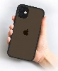 Apple iPhone 11 Kılıf Kamera Korumalı Arkası Şeffaf Mat Silikon Kapak - Kırmızı