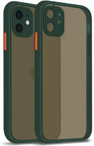 Apple iPhone 11 Kılıf Kamera Korumalı Arkası Şeffaf Mat Silikon Kapak - Koyu Yeşil