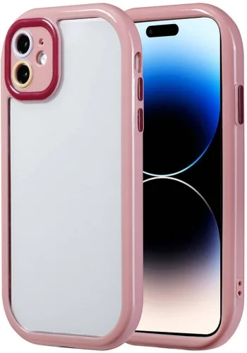 Apple iPhone 11 Kılıf Kamera Korumalı Renkli Kenar ve Çerçeve Tasarımlı Vitamin Kapak - Koyu Mor