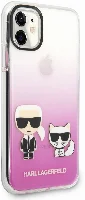 Apple iPhone 11 Kılıf Karl Lagerfeld Sert TPU K&C Dizayn Kapak - Pembe