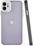 Apple iPhone 11 Kılıf Şeffaf Mat Arka Yüzey Silikon Mima Kapak - Siyah