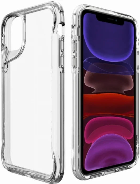 Apple iPhone 11 Kılıf Şeffaf TPU Kenarları Esnek T-Max Kapak