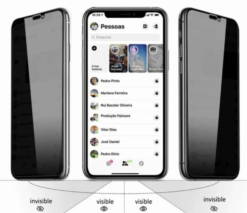 Apple iPhone 11 Pro Karartmalı Hayalet Ekran Koruyucu Tam Kaplayan Kor Privacy Kırılmaz Cam - Siyah