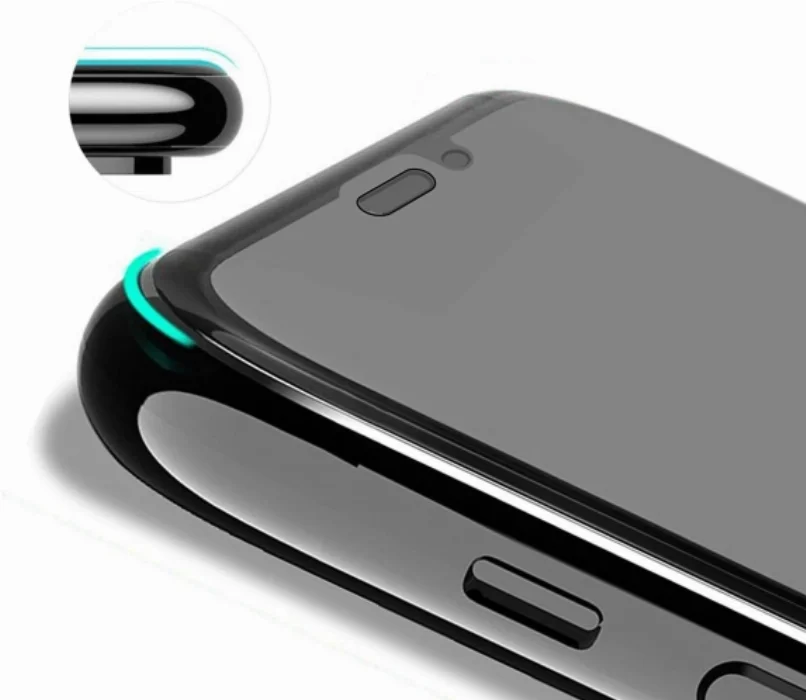 Apple iPhone 11 Pro Karartmalı Hayalet Ekran Koruyucu Tam Kaplayan Kor Privacy Kırılmaz Cam - Siyah