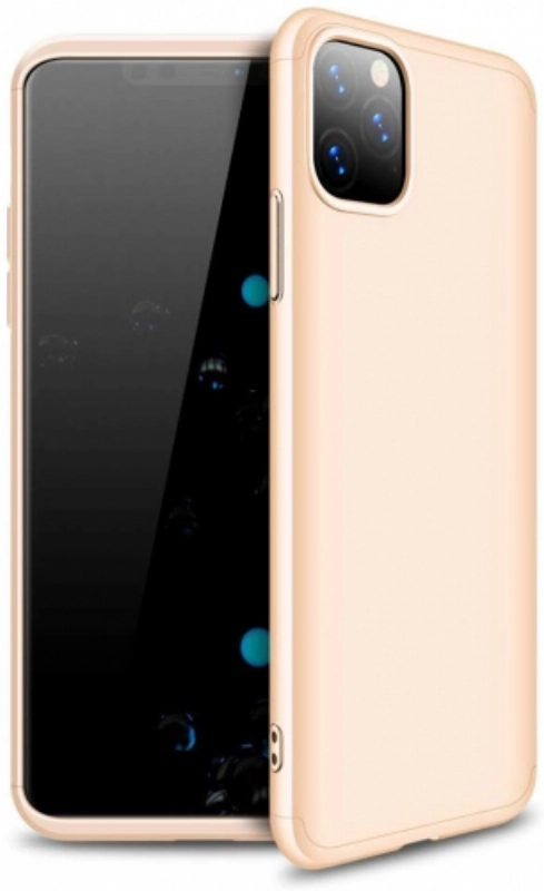 Apple iPhone 11 Pro Kılıf 3 Parçalı 360 Tam Korumalı Rubber AYS Kapak  - Gold