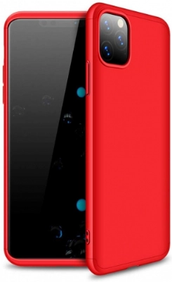 Apple iPhone 11 Pro Kılıf 3 Parçalı 360 Tam Korumalı Rubber AYS Kapak  - Kırmızı