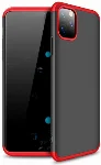 Apple iPhone 11 Pro Kılıf 3 Parçalı 360 Tam Korumalı Rubber AYS Kapak  - Kırmızı - Siyah