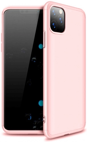 Apple iPhone 11 Pro Kılıf 3 Parçalı 360 Tam Korumalı Rubber AYS Kapak  - Rose Gold