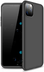 Apple iPhone 11 Pro Kılıf 3 Parçalı 360 Tam Korumalı Rubber AYS Kapak  - Siyah