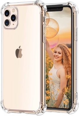 Apple iPhone 11 Pro Kılıf Silikon Köşe Korumalı Airbag Darbe Emici Kapak - Şeffaf