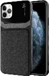 Apple iPhone 11 Pro Kılıf Deri Görünümlü Emiks Kapak - Siyah