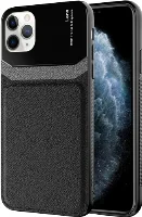 Apple iPhone 11 Pro Kılıf Deri Görünümlü Emiks Kapak - Siyah