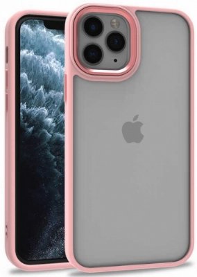 Apple iPhone 11 Pro Kılıf Electro Silikon Renkli Flora Kapak - Rose Gold