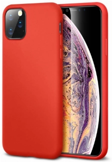 Apple iPhone 11 Pro Kılıf İnce Soft Mat Renkli Esnek Silikon Kapak - Kırmızı